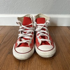 Converse Chuck Taylor High Top Sneakers Shoes American Flag Junior Size 2 White
