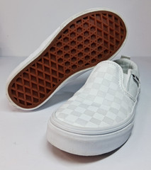 VANS Asher White Classic Checkerboard Slip On Kids Size 12Y Youth With Box EUC