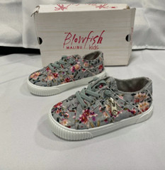 Size 10 Kids Blowfish Fruit TDPR 0096037-3 Lace Up Floral Gray Sneaker Shoes