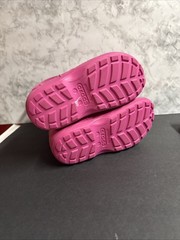 Crocs Handle It Pink Pull On Waterproof Rain Boots 12803 Size J1