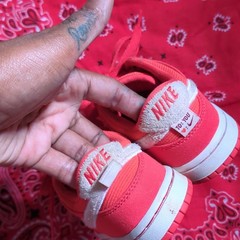 Nike Dunk Low Kids 11C Red/White Textile Low Top Lace-Up Sneakers FZ3549-612