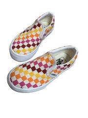 VANS Slip-On Checkerboard Multicolor Canvas Sneakers Kids US 12 Skate Shoes