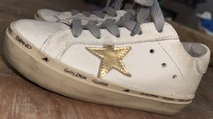 Golden Goose Superstar White Ice Silver Leather Sneakers Gold Star Kid’s SZ 8.5