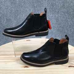 Deer Stags Rockland Chelsea Boots Ankle Top Faux Leather Youth 2M Black NEW