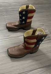 Durango 8″ Square Toe Patriotic Western Flag Boots BT245 Kids/Men US 7M UK 6