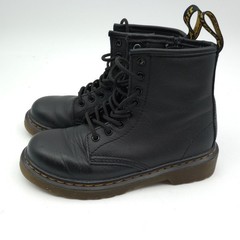 Dr Martens Combat Boots Kids Size US 13 Black Leather AirWair Side Zip 1460J
