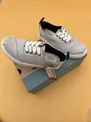 Toms Cordones Cupsole Drizzle Grey Chambray US Youth 12, Brand New w Box