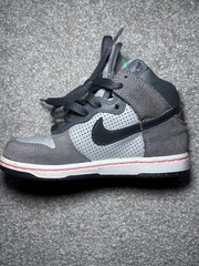 Nike Dunk Mid Top Leather Lace-Up Colorblock Gray Kids 11c Basketball Sneakers