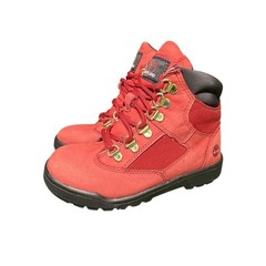 Timberland Field Boot High Top Red Suede A2JKR Preschool Kids Size 1.5Y