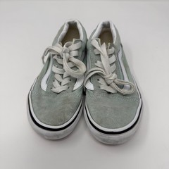 Kids Vans Old Skool Suede Mint Green White Stripe Lace Up Sneakers Size 13.5