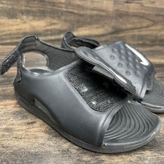 Nike Sunray Adjust 5 Blue Hook & Loop Black Sandals Child’s Sz 7C AJ9077-001