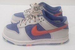 Kids Nike Dunk Low Gs Paint Splatter Sneakers Shoes Dust Orange Blue Size 12