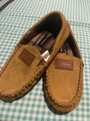 Lucky Brand Suede Indoor/Outdoor Moccasins Boys Sz 13 Comfy Insole Rubber Sole.