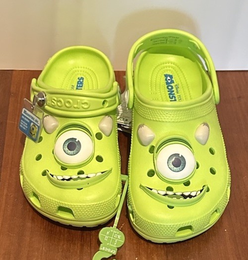 Crocs Monsters Inc Mike Wazowski Clogs Youth Big Kids Size J4 Disney Pixar NEW