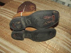 HP Mexico Square Toe Cowboy Western Boots Brown Kids size 12.5 Mex 19.5 side zip