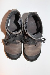 Palladium Pampa Hi Leather Zip Castlerock Black Kids 13.5 Boots