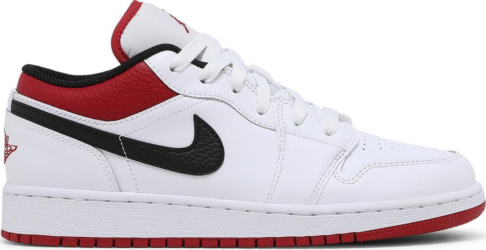 Big Kids Jordan 1 Low White/Gym Red/Black (553560 118) – Size 4Y