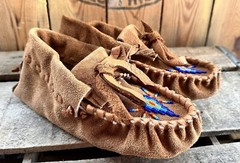 Moccasins Beaded Shoes Cosplay Native Sheepskin Insoles Soft Size 1.5 Kids