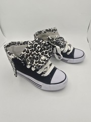 Collection’O Kids Lace Up Fashion Sneaker White, Grey, Black, Leopard Size 11