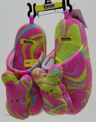 Just Born Peeps Child Kids Sherbert Bunny Rabbit Soft Slippers Size Small NWT