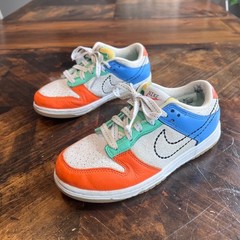 Nike Dunk Low SE Sun Club Arctic Orange Blue Green Kids Sneakers 2.5Y Streetwear