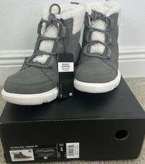 Sorel Explorer Next Carnival WP Waterproof Insulated Gray Snow Boots Size 5