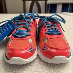 BRAND NEW!! CHAMPION Kids Sneakers. Orange/Blue. Sz 4. Memory Foam. See photos