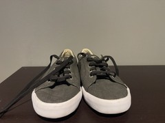 Sperry Top Sider Memory Foam Gray Striper II Canvas Sneaker Youth 4M Shoe