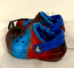 Crocs Kids Classic Lined Clog Multicolor Sz Child 4 Blue Red Burgundy New/Tags