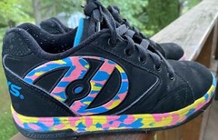 Heelys Propel 2.0 Black Suede Lace-Up Rolling Skate Shoe 4Y US