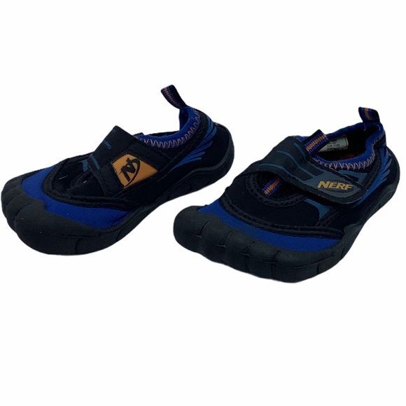 Nerf Little Kids Sz 5/6 Blue Hook Loop Closure Outdoor Beach Swim Water Shoes