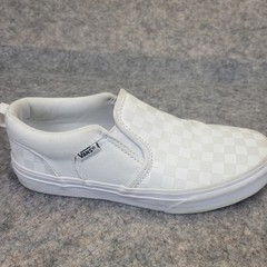 Vans Canvas White Checkerboard Slip On Sneakers Youth size 5