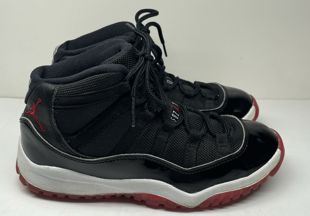 Nike Air JORDAN 11 Retro Playoffs BRED Sz 3Y 2019 Black/Red 378038-061🔥