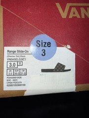 VANS Checkerboard Slide Sandals Black White Unisex Kids US 3.0 EU 34