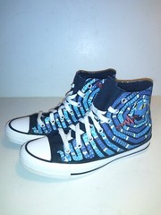 Converse All Star Size 5 1/2 Unisex Blue Black Snake High Top Sneakers