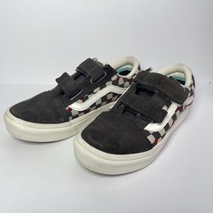 VANS Autism Acceptance ComfyCush Old Skool Size 2.5 Red Black White Hook & Loop