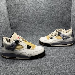 Jordan Air Jordan 4 Retro GS Kids 6.5Y White Grey Yellow 408452-103