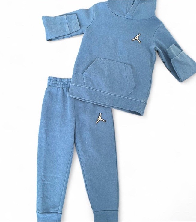 Air Jordan Hoodie Set Unisex Light Blue Size 4T Used Good Condition