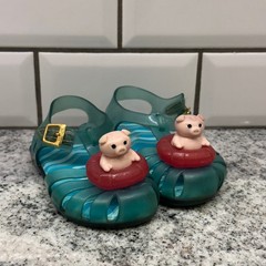 Mini Melissa Infant 6 Possession Aranha Pig Jelly Sandals Teal Green Fisherman