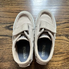Sperry Top-Sider Hook & Loop Sneaker Unisex Kids US 8 Beige Leather CB19163