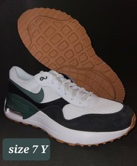 Nike Air Max SYSTM GS White Vintage Green Black Mesh Sneakers Kids 7Y DQ0284-115