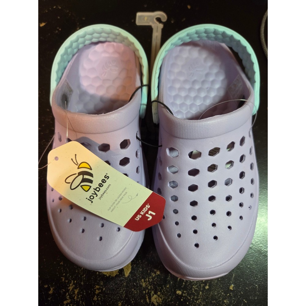 Joybees Kids Everyday Clogs Lavender Mint Green Slip On Water Shoes Size J1