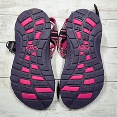 Chaco Z/1 Ecotread Strappy Athletic Sandals Kid 3 Pink Purple Chevron Water Shoe