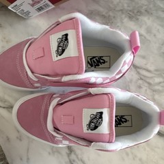 NEW w/box Vans Knu Skool Checkerboard Prism Pink/White Kids Sneaker US 2
