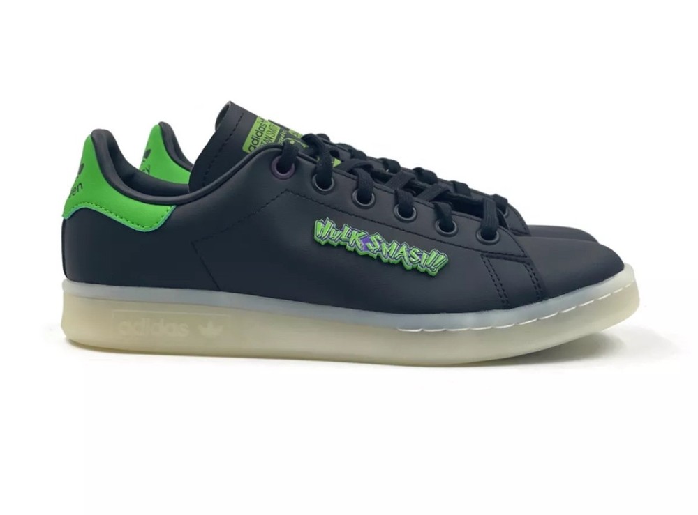 Adidas Stan Smith J Hulk Big Kid Boy Girl Black Casual Grade School Sneaker Sz 6