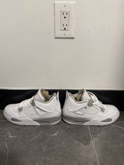Jordan Air Jordan 4 Retro GS White Tech Grey Leather Sneakers 6Y