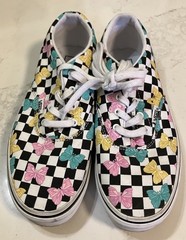VANS Off The Wall Doheny Butterfly Checkered Girl’s Lace Up Shoes Size 4