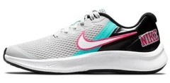 Nike Kids Grade School Star Runner 3 SE (PSV) Shoes Grey Pink Teal DD1150-001