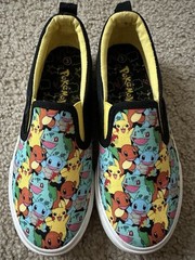 Ground UP Pokemon PIKACHU Slip-On Canvas Sneaker Shoes Unisex Youth Size 3
