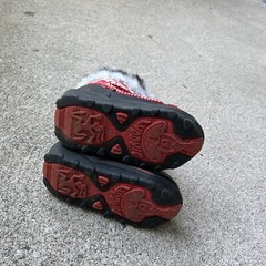 Designer Inspired D&G Junior Snow Boots Fur Lined Sz 29/30